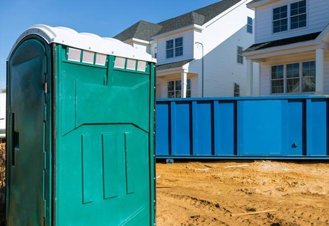 no need to worry about finding a bathroom with these porta potties on the work site